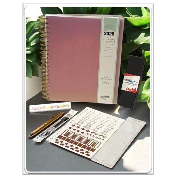 BellaRosaMariaBoutique Exclusive 2026 Planner Set - Aurora Sunset Gradient - Picture 1 of 15